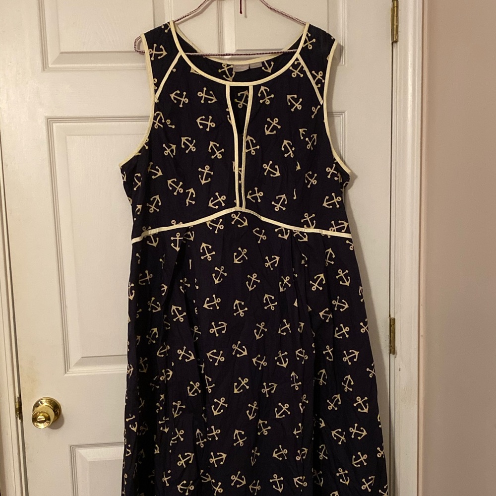 eShakti Ankle length Dress, Nautical, 4x-5x